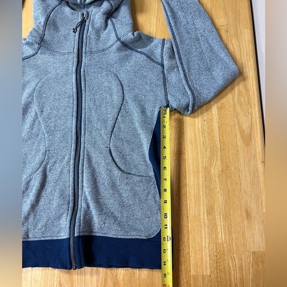 Lululemon Size 8 On The Daily Hoodie Full Zip Jacket Heathered Poseidon - Picture 11 of 16